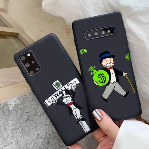Cartoon Luxury Dollar Monopolys Black TUP Soft Phone Case For Samsung S7 S8 S9 PLUS S10PLUS S10Lite S20ULTRA S21PLUS S21ULTRA