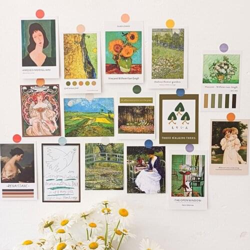 Nordic Vintage Art Painting Decorative Card Abstract Wall Sticker Room Background Collocation Photo Props Postcard Stationery