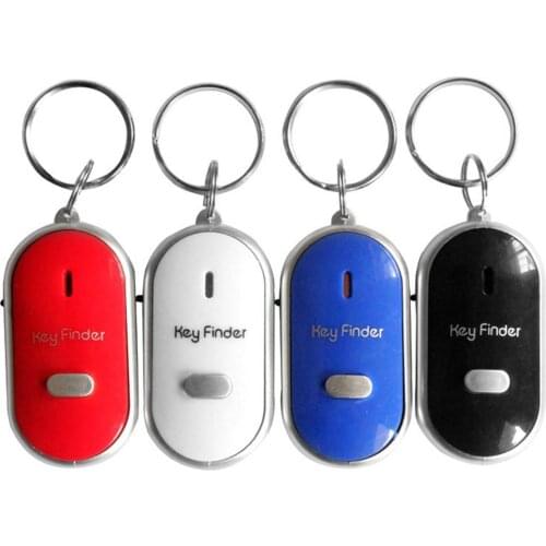 LED Whistle Key Finder Flashing Beeping Sound Control Alarm Anti-Lost Key Locator Finder Tracker with Key Ring