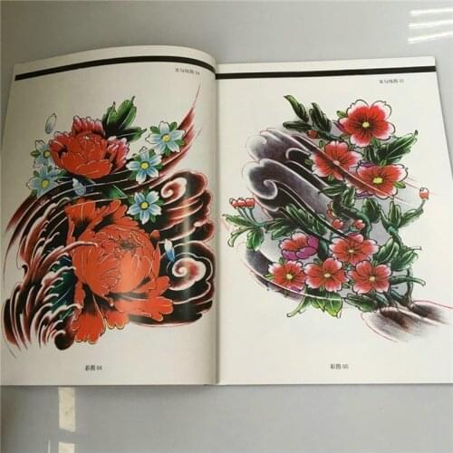 Tattoo Book Manuscript Tatoo Green Flowers Butterfly Tattoos Drawing Flower Painting Girl Pattern Peony Lotus Hot Sale Sale