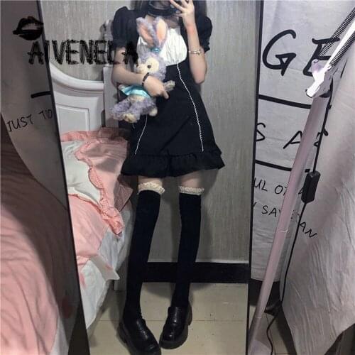 Japanese Harajuku Lolita Dark Gothic Lace Stitching Stockings Uniform Student In Tube Long Socks Gilr Women Autumn Spring AFC953