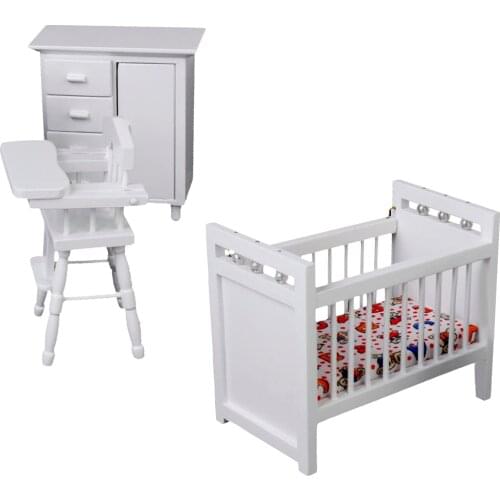 1:12 Dollhouse Miniature Furniture Baby Nursery Bedroom Set Home Decor