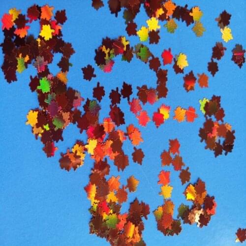1kilograms Autumn Leaf laser flashes orange Maple sequins glitter sequins super bright maple leaf-shaped laser glitter flakes
