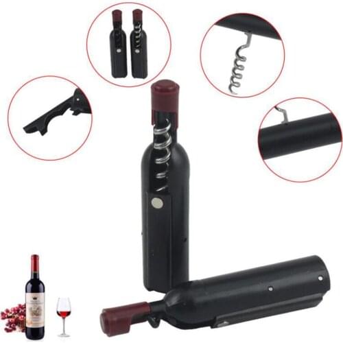 1Pc Creative 2 In 1 Bottle Opener Fridge Magnets Kitchen Tools, Portable Red Wine Corkscrew Beer Cap Openers Bar Accessories