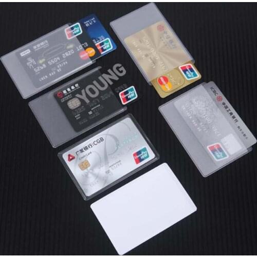 10pcs Waterproof Transparent Card Holder Plastic Card id Holders Case To Protect Credit Cards Card Protector Cardholder