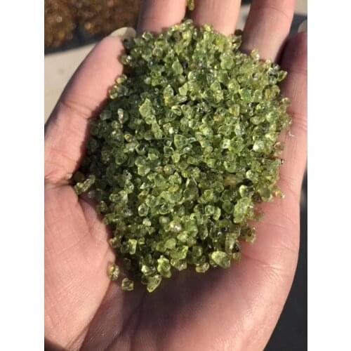 100g Natural crystal crushed stone natural peridot stone pot gravel