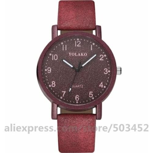 100pcs/lot YOLAKO Watch Fashion New Simple Bracelet Relogio Feminino Lady Bayan Saat Leather Ladies Whatch