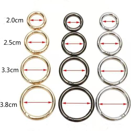 3Pcs Metal Ring Buckle Open Spring Bag Hardware Fittings