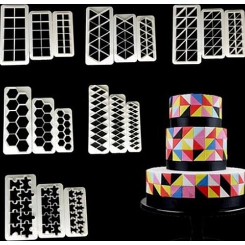 3PCS Cake Tools DIY 3D Cutter Mold Fondant Cake Baking Maker Decorating Tools Cookie Biscuit Chocolate Sugarcraft Mould