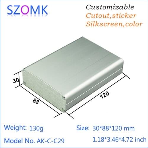 4 pcs, aluminum electronics extruded box 30*88*120mm electronics aluminum enclosure for pcb enclosure, szomk project box