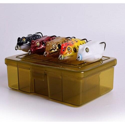 6pcs/box kit tail noise spinner blade modified artificial frog soft rubber skin thunder game soft bait frog lure box set