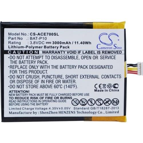 Cameron Sino 3000mah battery for ACER E39 Liquid E700 Liquid E700 Triple BAT-P10 PGF506173HT batteries