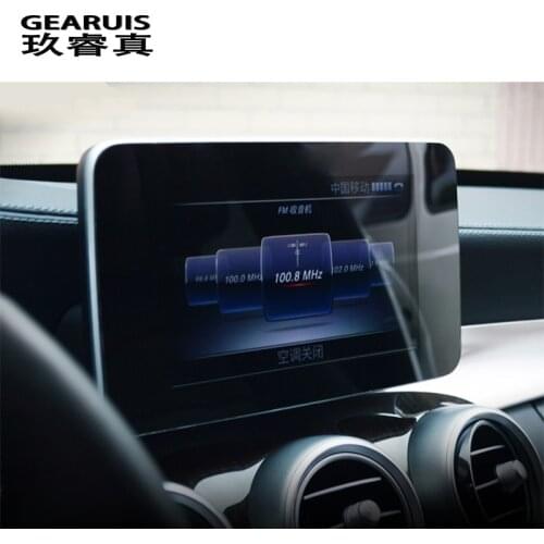 Car Styling Center Control Navigation Screen Protection cover Sticker Trim Panel For Mercedes Benz C class W205 GLC Accessories