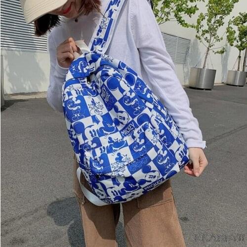 Disney men women Leisure Mickey mouse lady outdoor cartoon backpack travel handbag lovely gift bag