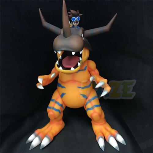 Digimon Adventure Greymon & Yagami Taichi Painted PVC Action Figure Model Toys Collection Anime Figure Model Toys 28cm