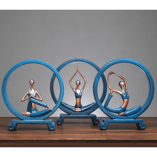 European Style Girl Yoga Resin Figure Ornaments Figurines Home Decoration Accessories for Living Room Ornaments for Home Decor