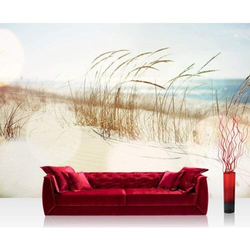 Custom Wallpaper Murals Large Wall Seaside Grass Wall Mural Wall Stickers De Parede 3D Wallpaper For Walls