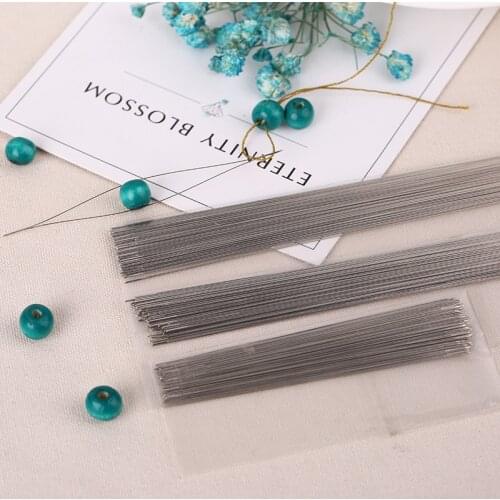 5pcs/lot Handmade Stainless Steel Beading Needles for Ball Beads Hole Threading String Cord Easy Pins DIY Jewelry Making Tool