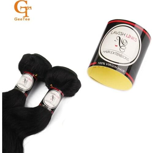 Customized OEM Human Virgin Hair wrapping paper stickers Custom self adhesive hair extentension bundle wrap stickers labels tag