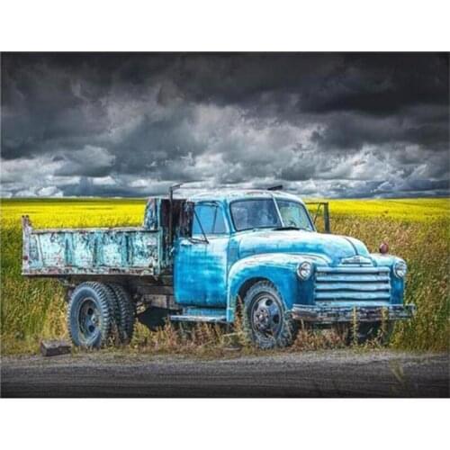 Kexinzu Full Square/Round 5D Diy Diamond Painting Cross Stitch "Field Truck " Diamond 3D Embroidery Mosaic Home Crafts