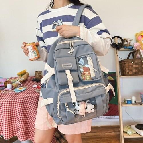 Kawaii All-match Women Backpack Harajuku Style Large-capacity Travel Backpack Fashion School Bags For Teenager Girls Student