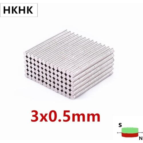 HKHK 100PCS mini magnet Dia.3x0.5 mm 0.5mm mini magnet encoder 3mm x 0.5mm strong magnetic standard 3x0.5 mm
