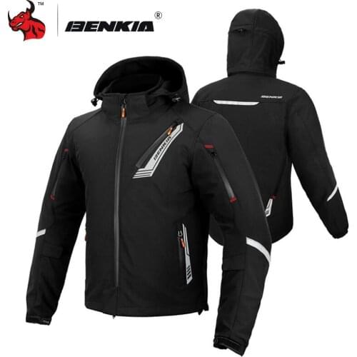 BENKIA Motorcycle Jacket Protective Gear Motocross Off-Road Racing Jacket Men Moto Motorbike Riding Jacket Moto Hooded Coats