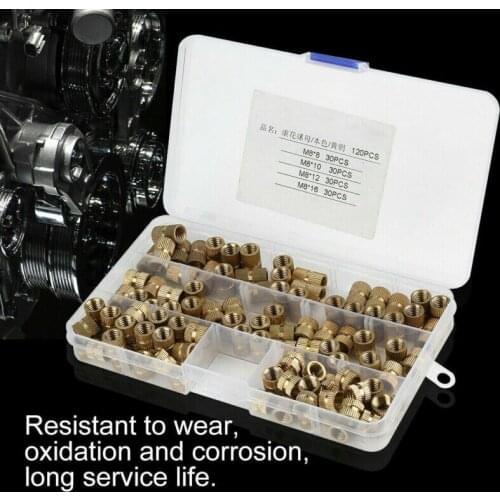Brass Threaded insert Nuts Set Double Knurled Inject Nuts Kit Copper Thread bushing Screw Inserts repair kit M2-M10