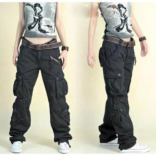2021 New Arrival Fashion Hip Hop Loose Pants Jeans Baggy Cargo Pants For Women