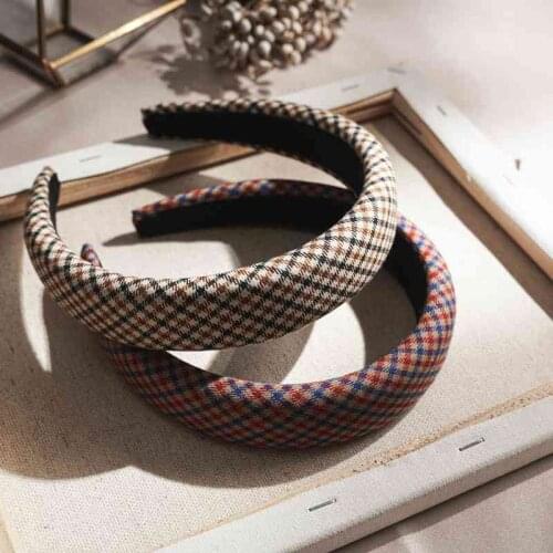 2021 new hair hoop net red British style sweet fashion thickened Plaid head hoop hair sending out all kinds of accessories