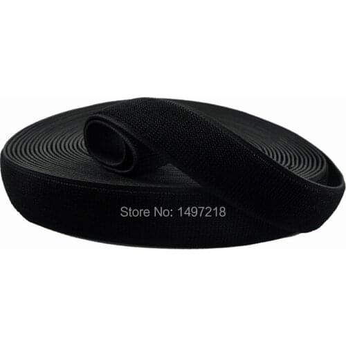 Wholesale Professional 38mm Width 20yards/roll Black Stretch elastic loop tape