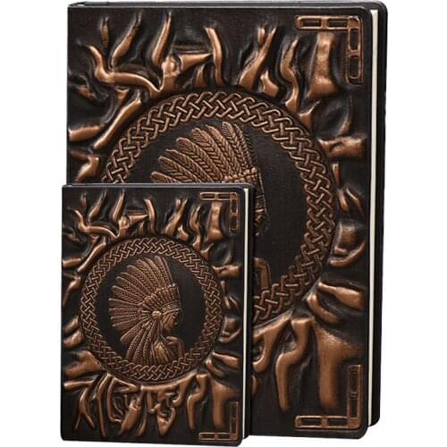 Creative A6 Embossed Retro Notebook 100 Sheets Indians PU Notepad Fashion Office School Supplies High Quality Notebook
