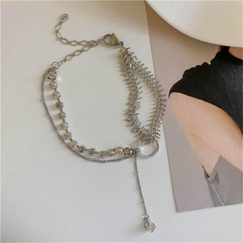 2021 New AAA Cubic Zirconia Choker Necklace for Lady Vintage Gold Multi Layered Chain Female Men Party Jewelry