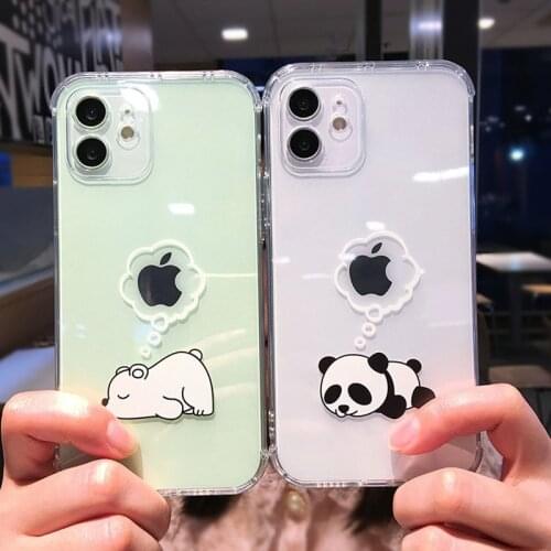 Moskado Cute Animals Clear Phone Case For iPhone 12 Pro Max 12 Mini 11 Pro Max X XR XS Max 7 8 Plus SE 2020 Soft TPU Back Cover