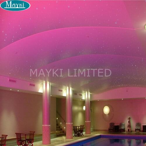 Maykit Secure DIY Hotel Bar Design 45W RGB Led Fiber Optic Light Source Starry Sky Lighting Engine 28key Remote Controller