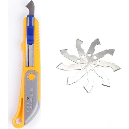 ABS Plastic Handle Perspex Cutter Hook Cutting Tool With Spare Blade Hook Knife Blades Steel DIY Repair Hand Tools K1