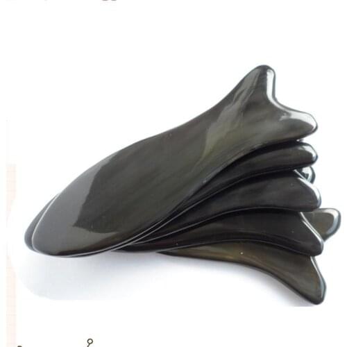 BUFFALO HORN Scraping Plate Gua Sha Board Scarping Therapy Traditional Chinese Massager Fish Shape