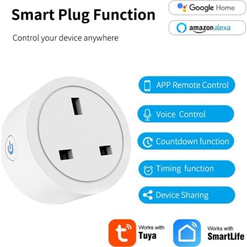 Tuya Smart WiFi Plug Socket 16A UK Smart Plug With Power Monitor Smart Life/Tuya App Remote Control Support Alexa Google Home