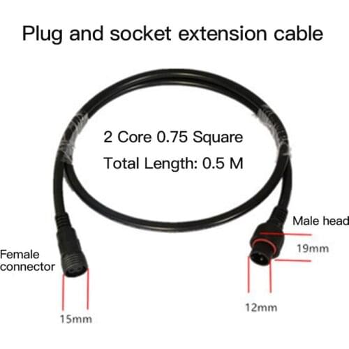 LED Extension Line Waterproof Male and Female Plug 2/3/4 Pins for Outdoor LED Connect Male and Female Lamps Extension Cable