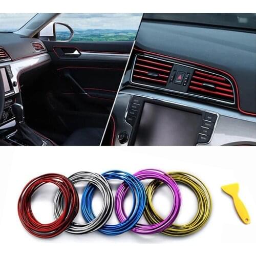 5M Universal Car Moulding Decoration Flexible Strips Interior Auto Mouldings Car Cover Trim Dashboard Door Car-styling