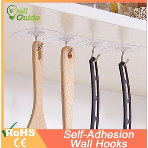 Universal Hook Home Kitchen Wall Rack Strong Adhesive Wall Hook Adhesive Hook is Strong And Transparent Punch-Free