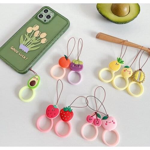 Universal Silicone Lanyard For Keys Phones Strap for iPhone 7 Plus 8 6S Keycord Lanyards Finger Rings Mobile Phone Accessories