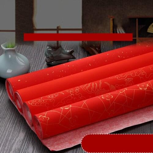 Thicken Red Xuan Paper Chinese Spring Festival Calligraphy Paper 10pcs Chinese New Year Traddtional Red Xuan Paper Rijstpapier