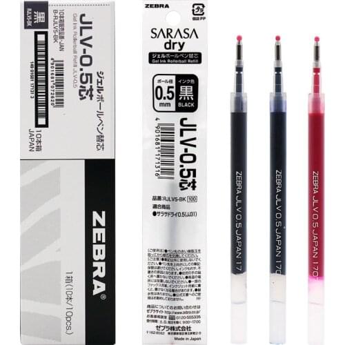 ZEBRA JLV SARASA DRY Gel Pen Refills 0.4mm 0.5mm Quick-Drying Suitable for JJZ49 JJZ33