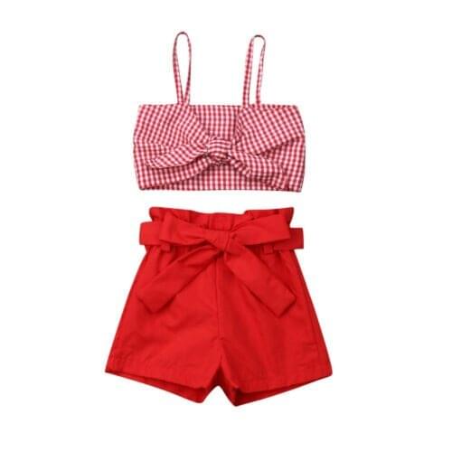 1-6Years Newborn Kid Baby Girls Summer Tops Vest Pants Shorts Outfits Clothes 2pcs