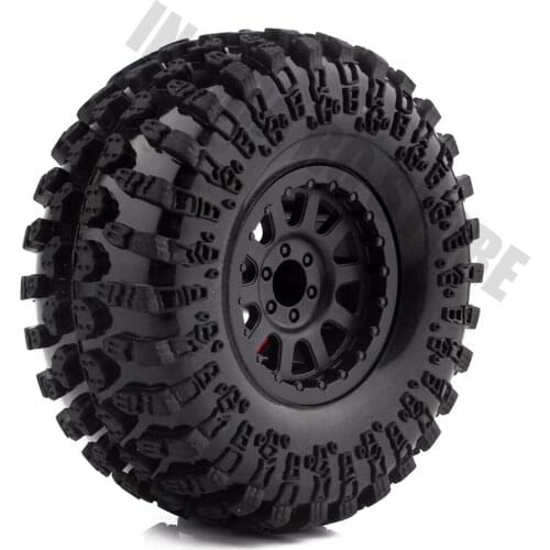 4PCS 2.2inch Rubber Tyres & Plastic Beadlock Wheel Rim for 1/10 RC Rock Crawler Axial SCX10 RR10 WRAITH