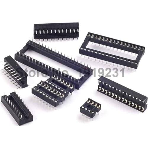 45pcs Assorted DIP IC Sockets 8,14,16,18,20,24,28,32,40