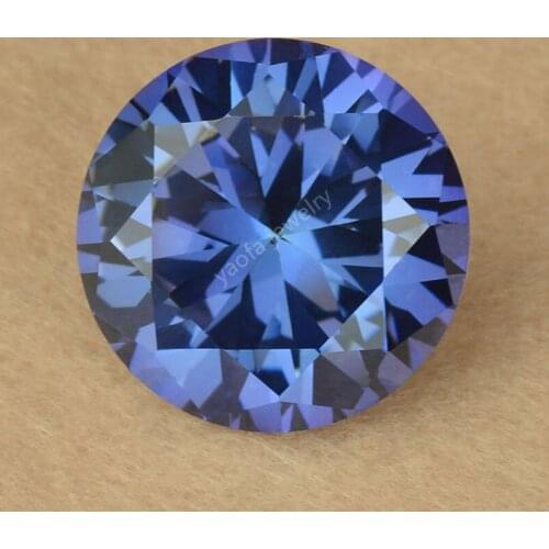 5A Hardness 9 Synthetic Gems Round Shape Loose Plating Color White Blue Sapphires Corundum Stones For DIY Jewelry Making