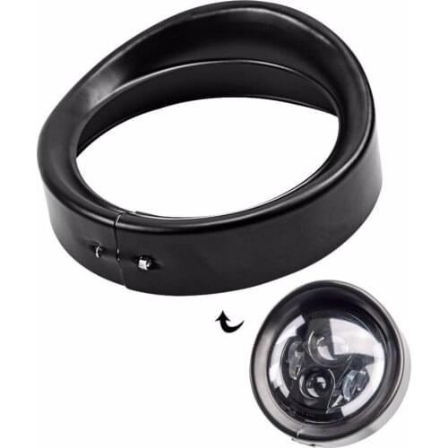 7" headlights trim ring For Harley motorcycle 83-13 travel bicycle, 12-14 FLD, 94-14 FLHR, 86-14 - FLST models (Black / Chrome)