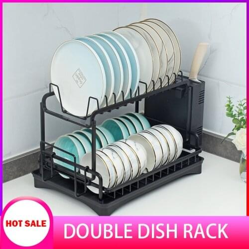 Aluminum Alloy Kitchen Dish Rack Multifunctional Drain Dishes And Chopsticks Storage Rack Drying Plate Tableware Rack With Sink